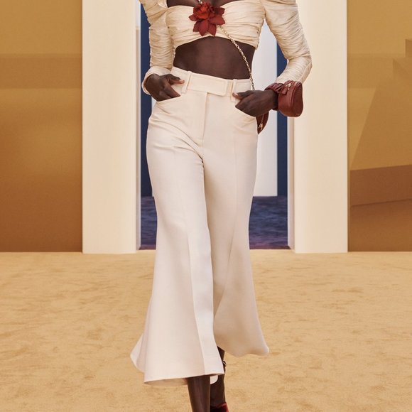 Zimmermann Kaleidoscope Flared Cropped Pants with Belt - Picture 3 of 9